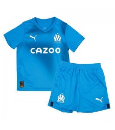 Olympique de Marseille Third Kids Kit Soccer Jersey Youth Football Shirts Children Uniform 2022-2023