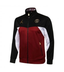 Jordan Paris Saint-Germain Black/Red Soccer Jacket Pants Mens Football Tracksuit Uniforms 2021-2022