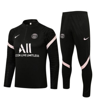 Paris Saint-Germain Black Light Pink Men's Soccer Tracksuit Football Kit 2021-2022