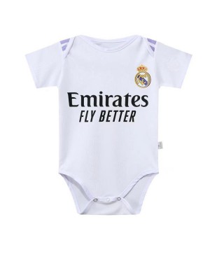 Real Madrid Home Baby Onesie Infant Soccer Jersey Toddler Football Shirts Jumpsuit 2022-2023