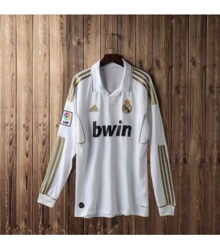 Real Madrid Home Long Sleeve Retro Soccer Jerseys Mens Football Shirts 2012