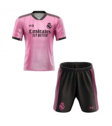 Real Madrid Y3 120TH Anniversary Pink Kids Kit Soccer Jerseys Children Football Shirt Youth Uniform 2022-2023