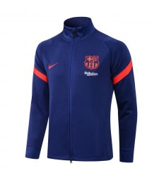 Barcelona Blue High Collar Men's Football Jacket Soccer Tracksuit 2021-2022