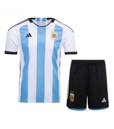 Argentina Home Soccer Jersey Kids Football Kit Youth Uniforms World Cup Qatar 2022