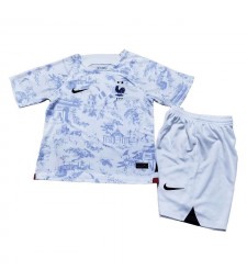 France Away Soccer Jersey Kids Football Kit Youth Uniforms World Cup Qatar 2022