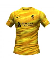 Liverpool Yellow Goalkeeper Soccer Jersey Men's Football Shirt 2023-2024