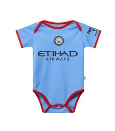 Manchester City Home Baby Onesie Infant Soccer Jersey Toddler Football Shirts Jumpsuit 2022-2023