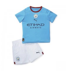 Manchester City Home Soccer Jersey Kids Kit Youth Football Uniforms 2022-2023