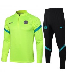 Inter Milan Fluorescent Green Soccer Tracksuit Mens Football  Uniforms 2021-2022