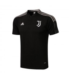 Juventus Black Men's Soccer Polo Football Uniform 2021-2022